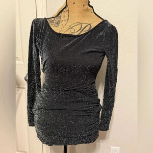 Extra small cocktail/ party formal dress in black and silver